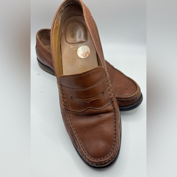 Cole Haan PINCH Hand Sewn Grand Os Penny Loafer Shoes Mens Size 9.5 Brown Maine - Picture 4 of 7